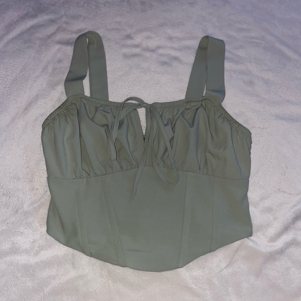 Kendall and Kylie green corset-like tank top - size XS